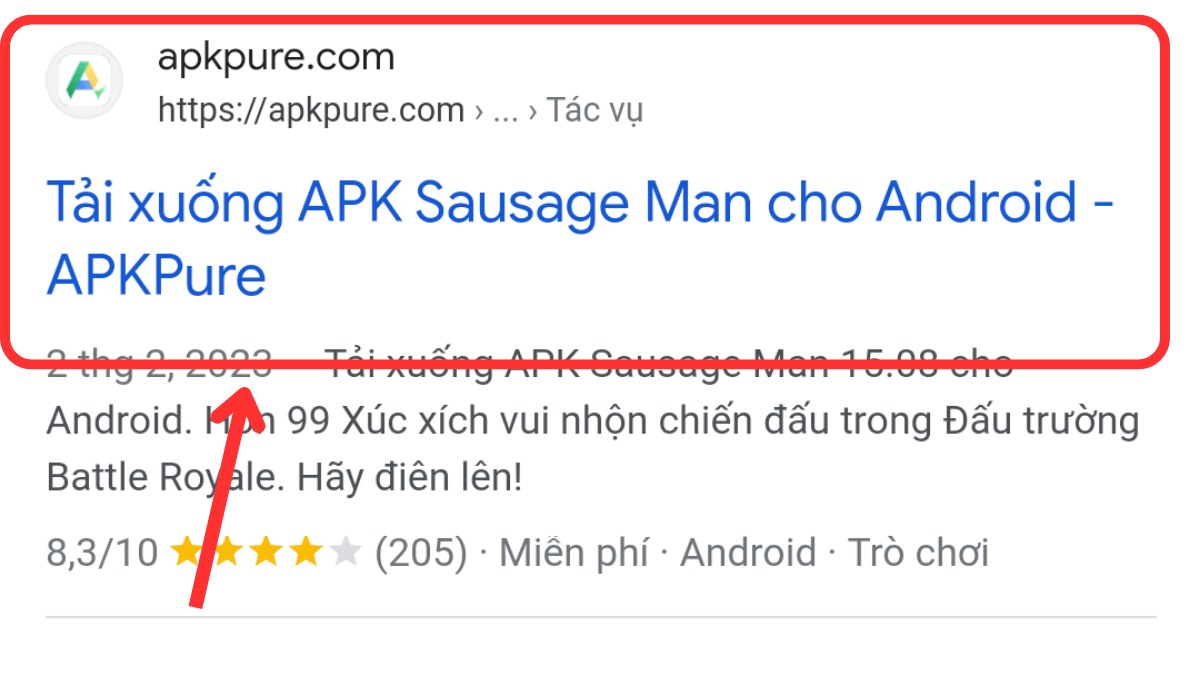 Cách tải Sausage Man trên điện thoại Android bước 2