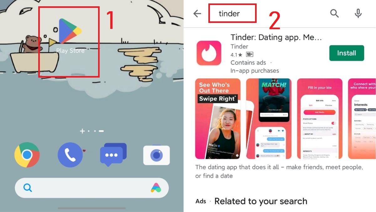 Cách tải Tinder về điện thoại Android