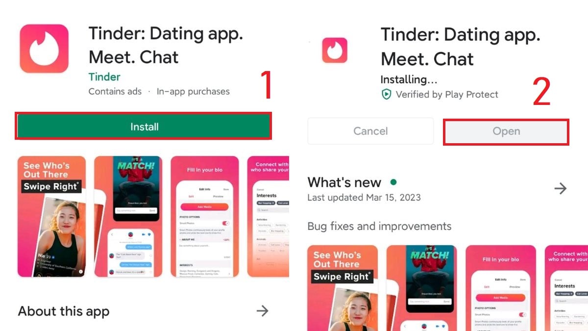 Hướng dẫn Cách tải Tinder về điện thoại Android