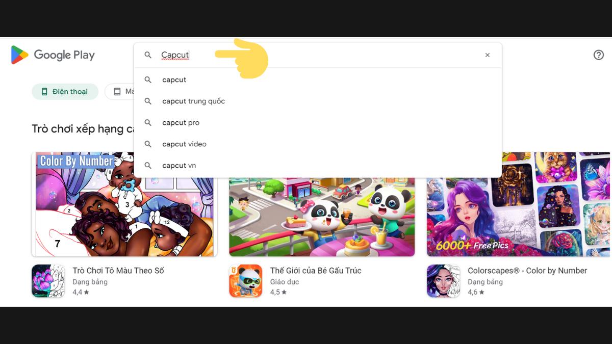 Cách tải capcut trên Android bước 1