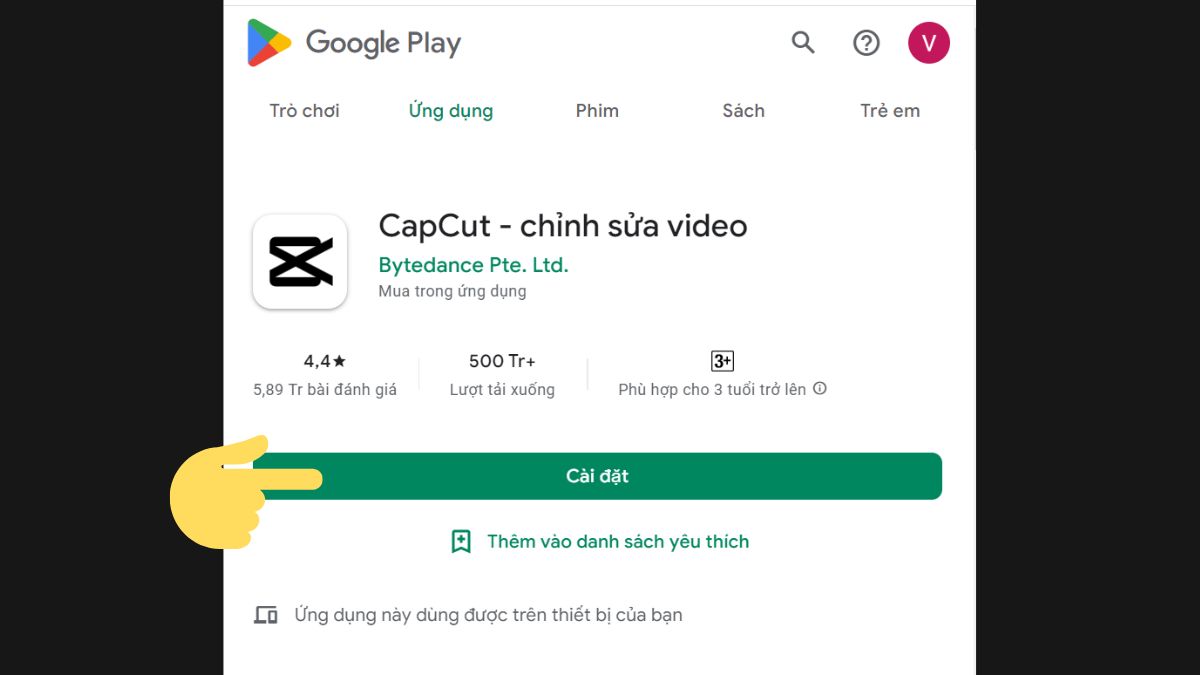 Cách tải capcut trên Android bước 2