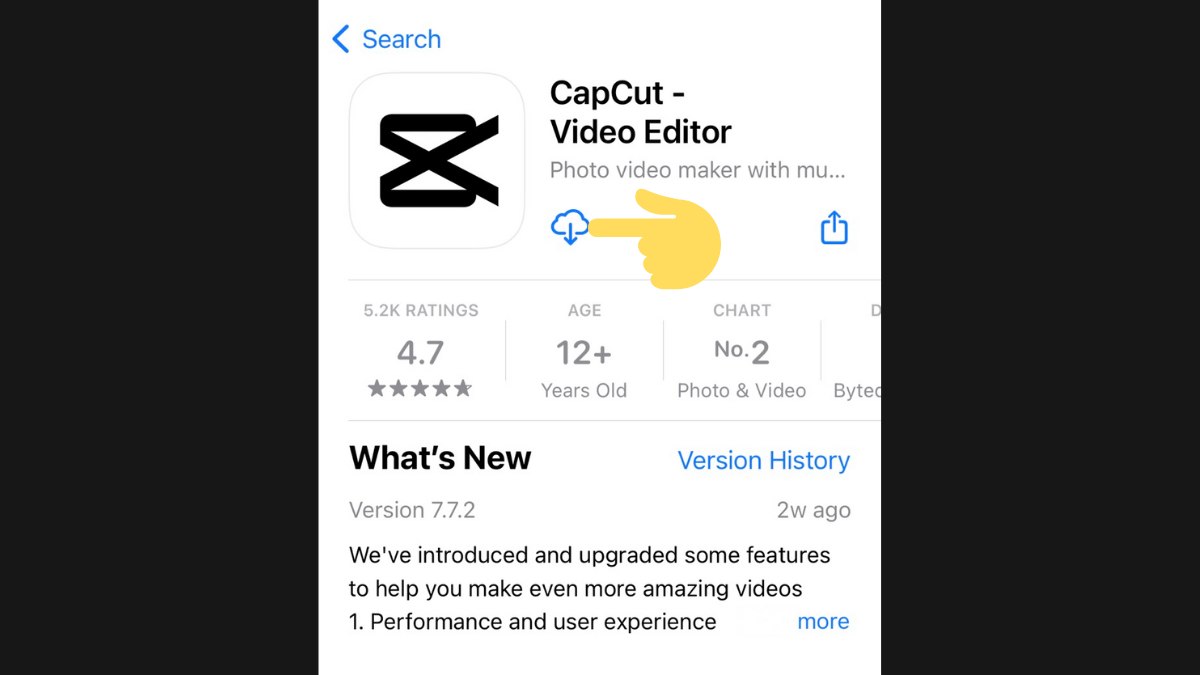 Cách tải CapCut trên điện thoại iPhone bước 2