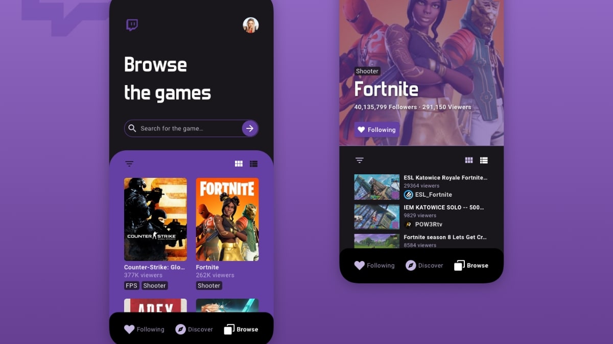 Ứng dụng Twitch có giao diện thân thiện, dễ sử dụng