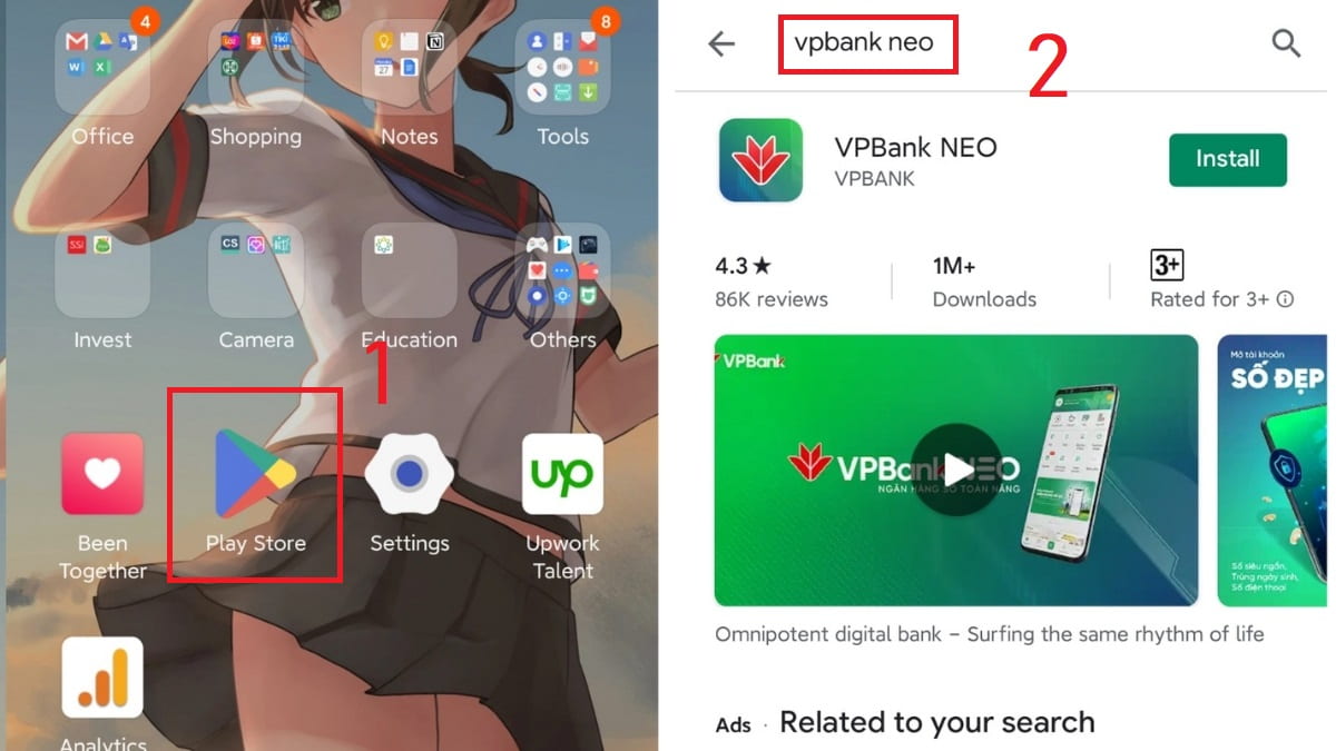 Cách tải VPBank NEO trên Android bước 1