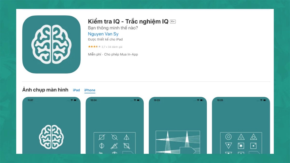 Hướng dẫn Cách tải test IQ trên điện thoại iOS