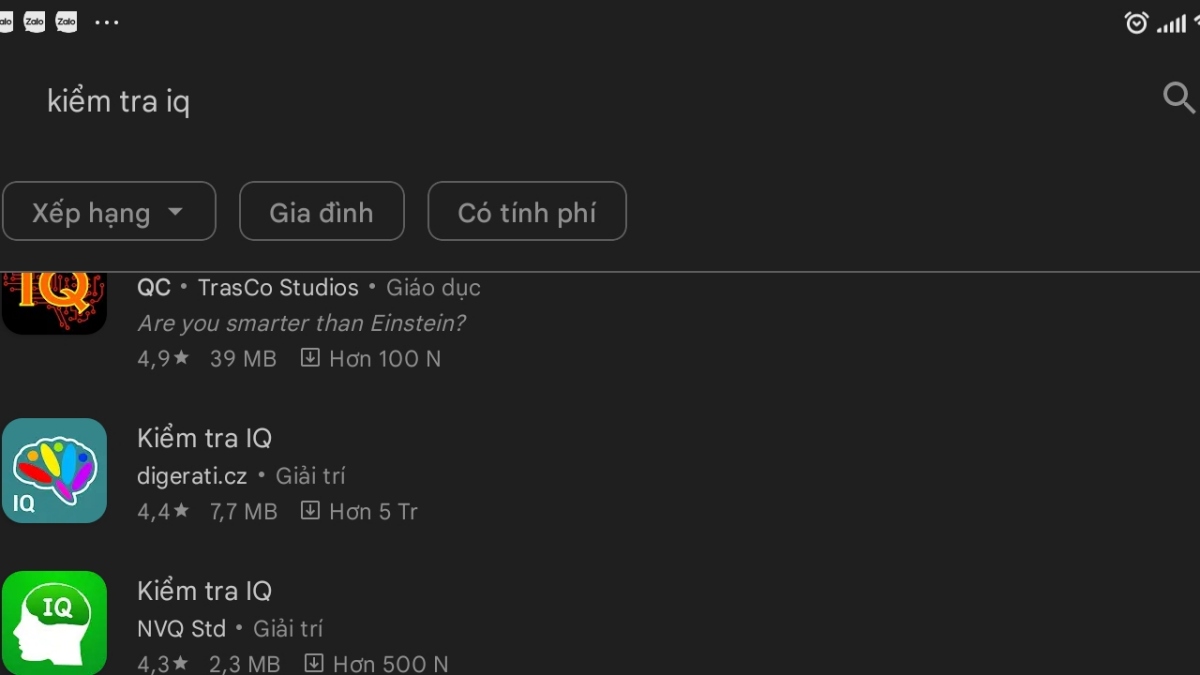 Cách tải test IQ trên điện thoại Android