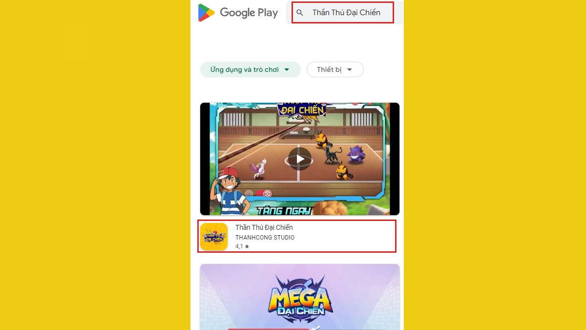 Cách tải Thần Thú Đại Chiến trên điện thoại Android