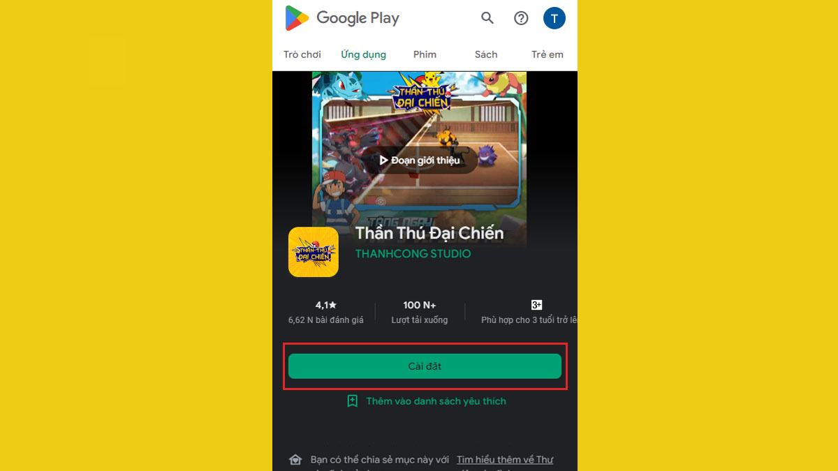 Hướng dẫn tải game Thần Thú Đại Chiến trên Android