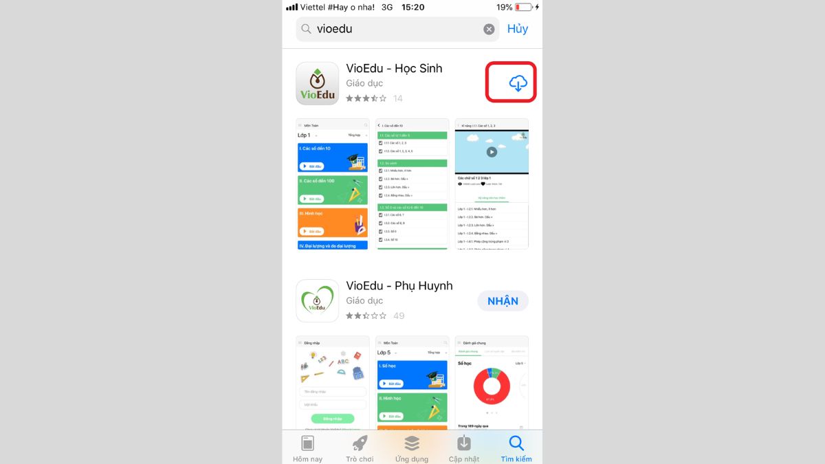 Cách tải Vioedu trên điện thoại iOS bước 3