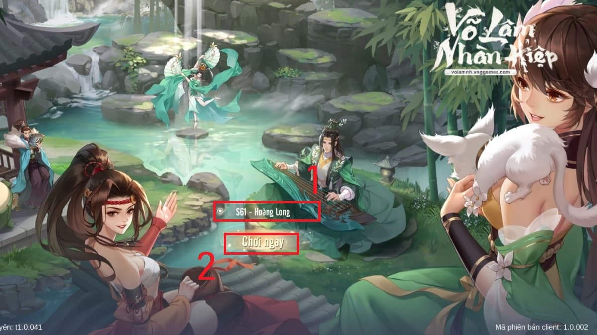 Chọn server và nhấp vào “chơi ngay”.