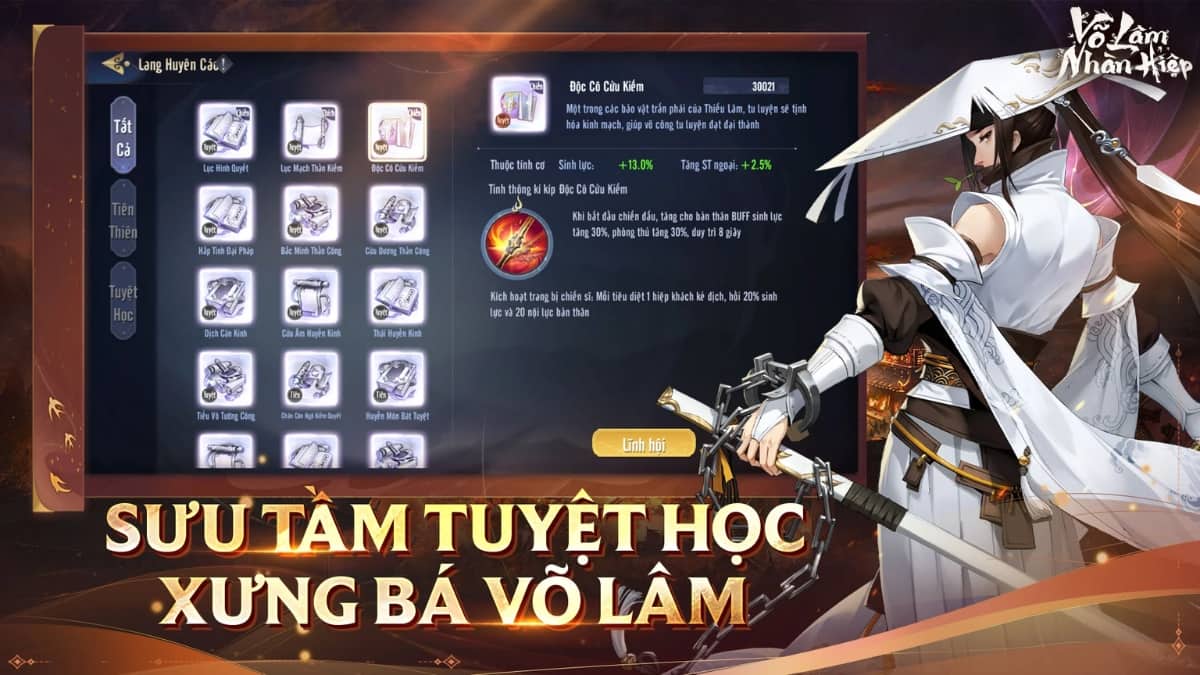 Hệ thống hiệp khách trong game Võ Lâm Nhàn Hiệp khá đa dạng