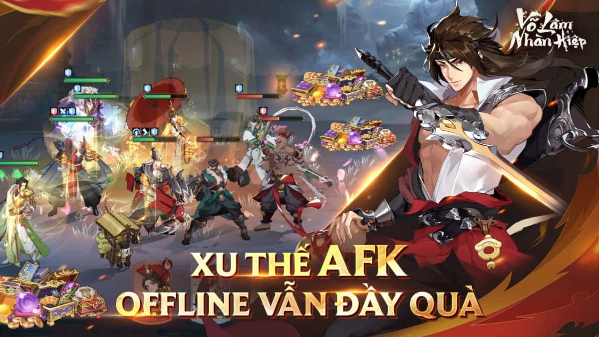 Đồ họa 2D anime đẹp mắt trong Võ Lâm Nhàn Hiệp