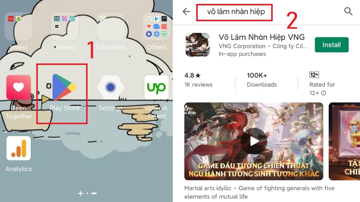 Cách tải Võ Lâm Nhàn Hiệp trên điện thoại Android
