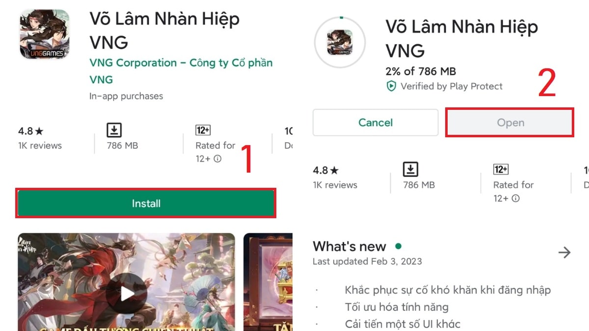 Chọn “Install” để cài đặt game Võ Lâm Nhàn Hiệp