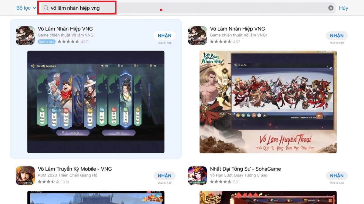 Cách tải Võ Lâm Nhàn Hiệp trên điện thoại iOS