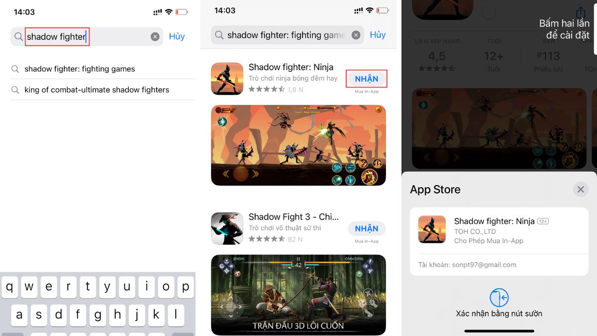 Cách tải Shadow Fighter trên điện thoại iOS bước 1