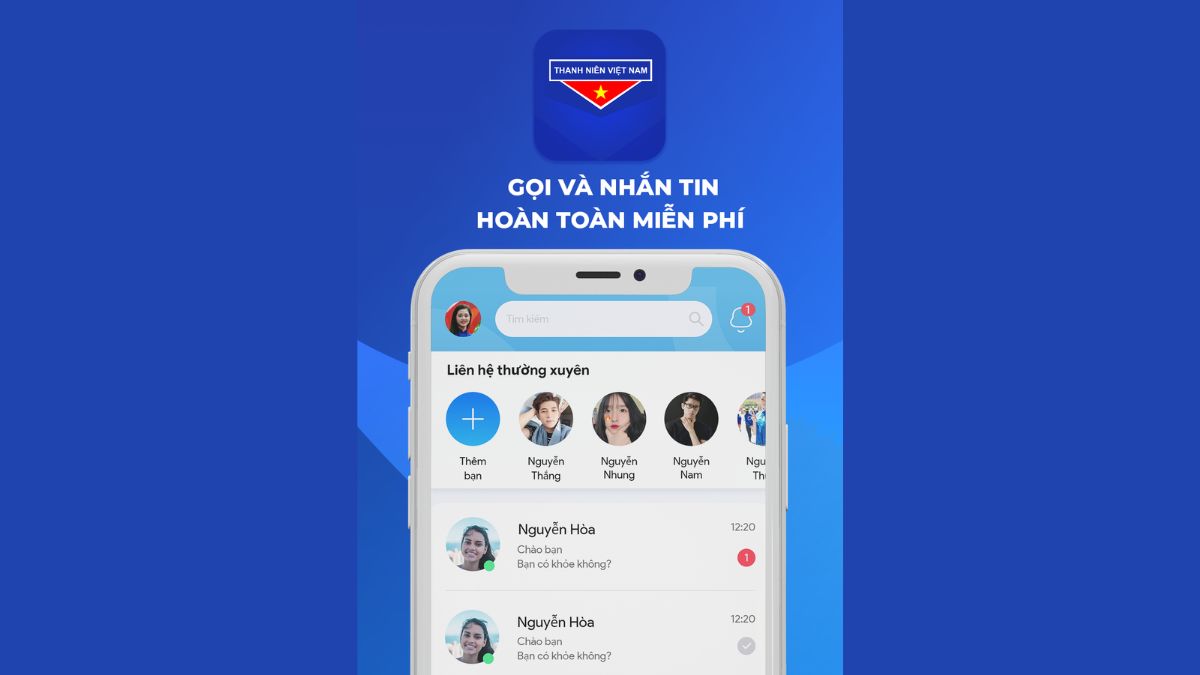 App Đoàn Thanh niên Việt Nam cho phép gọi và nhắn tin miễn phí