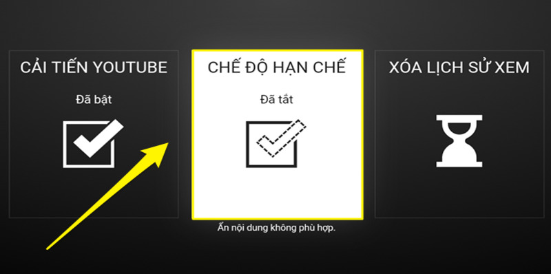 Cách chặn kênh Youtube ở trên tivi và lọc bỏ những nội dung xấu 2
