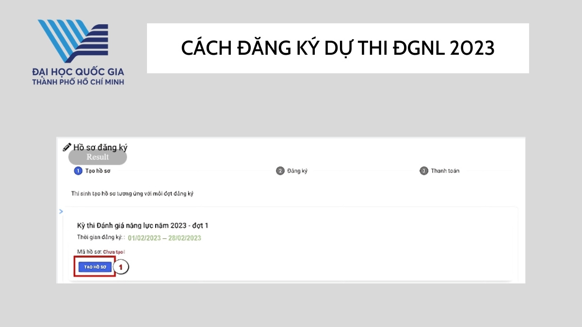 Cách đăng ký địa điểm thi Đánh giá năng lực 2023 TPHCM bước 1 
