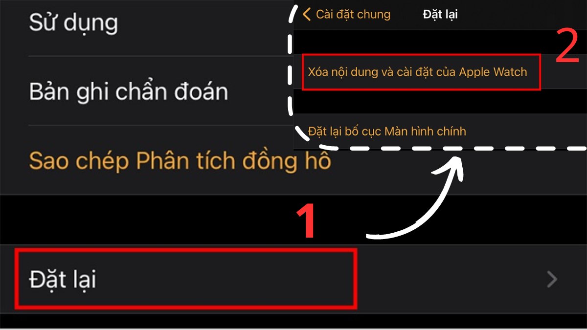 Cách khôi phục cài đặt gốc Apple Watch trên iphone bước 2