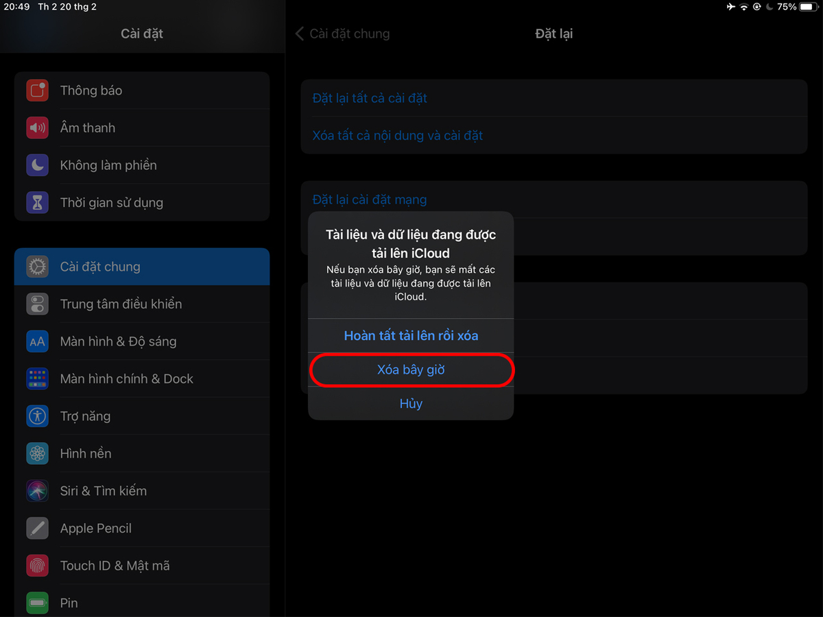 Cách reset iPad Pro 4