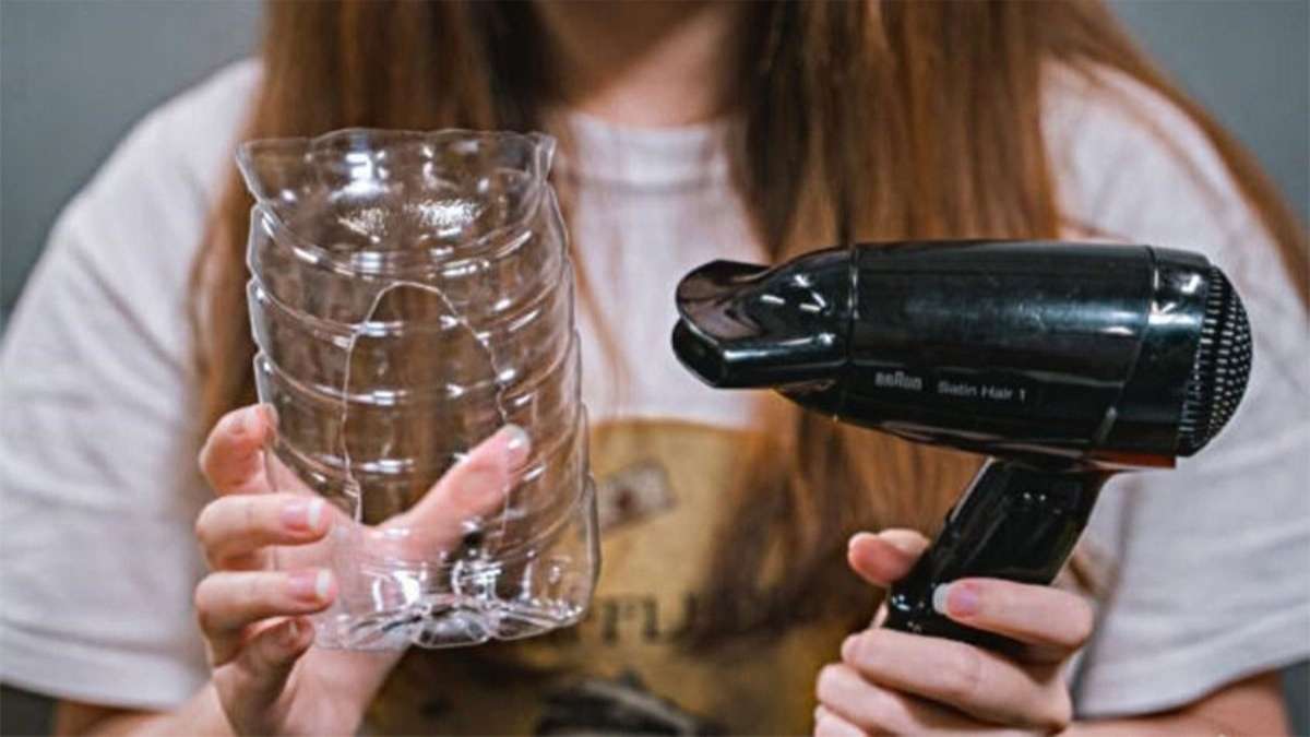 Cách sấy tóc xoăn lơi với chai nhựa