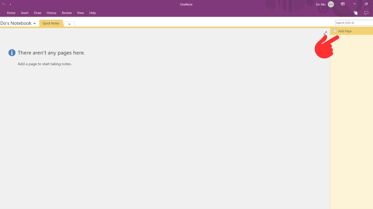 Cách sử dụng Onenote ghi chú nhanh bước 2