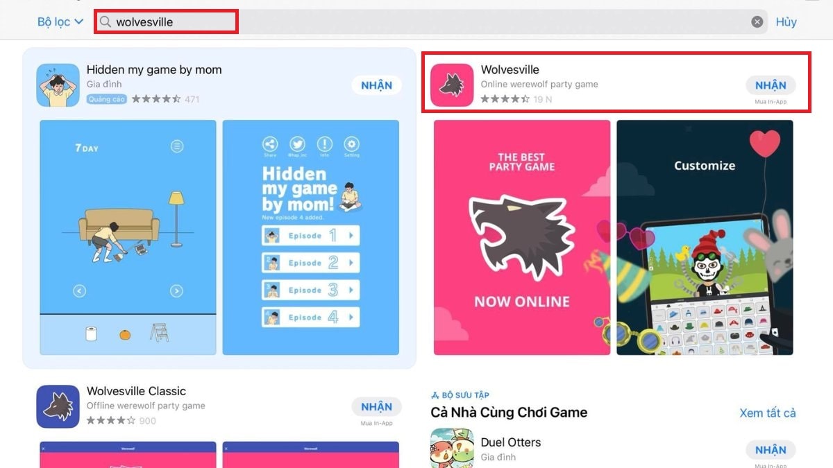 Cách tải Wolvesville trên điện thoại iOS bước 1