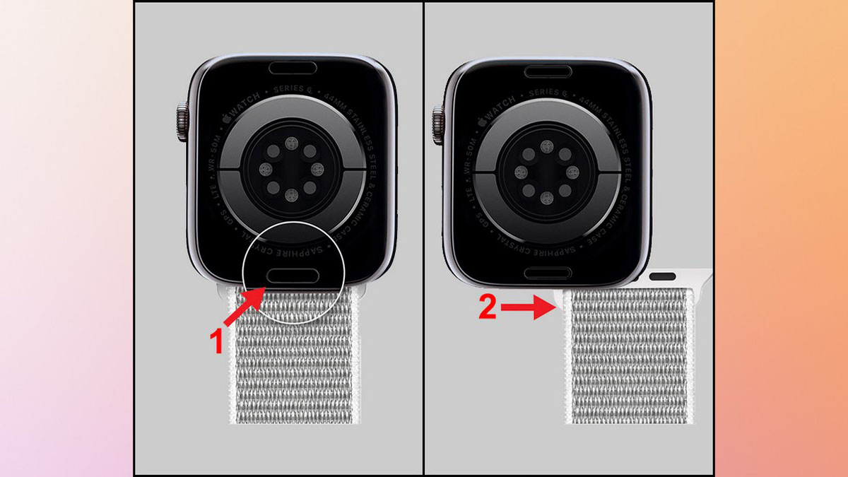 Cách tháo dây Apple Watch thông thường bước 1