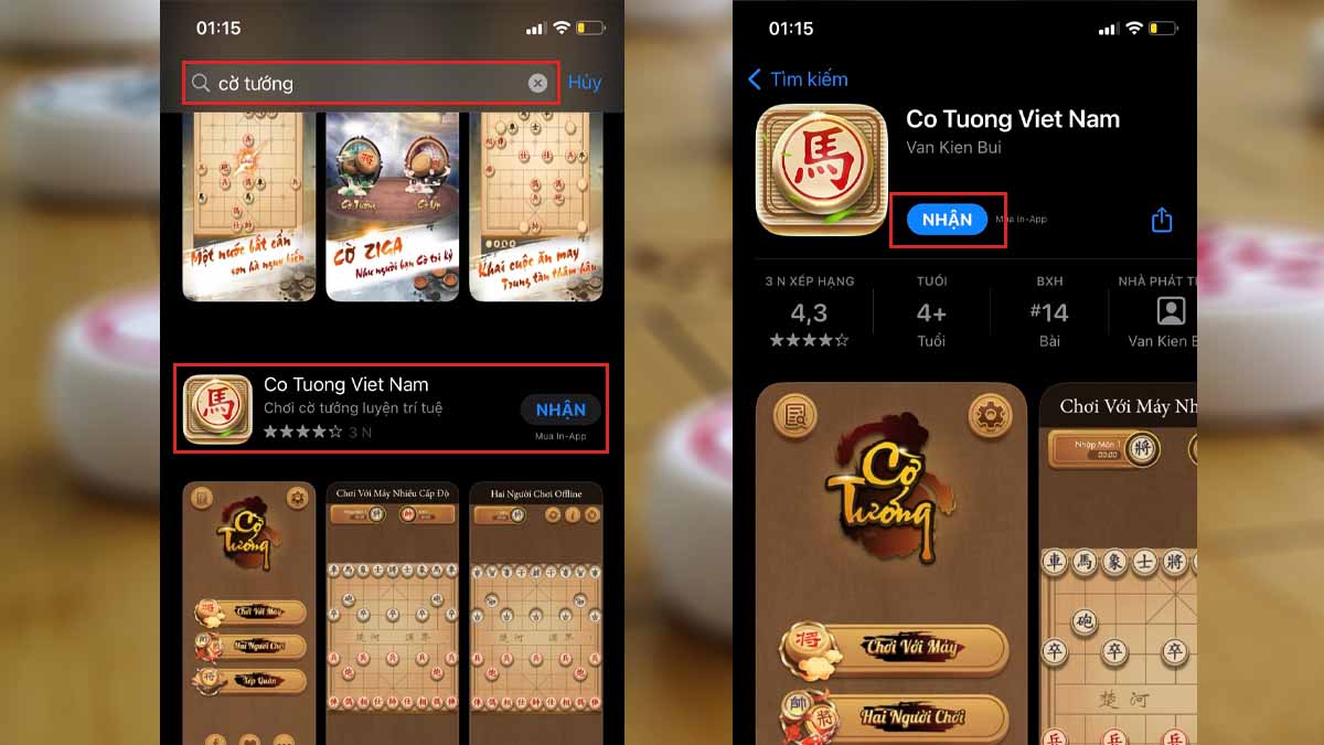 Tải Cờ Tướng về điện thoại iOS bước 2