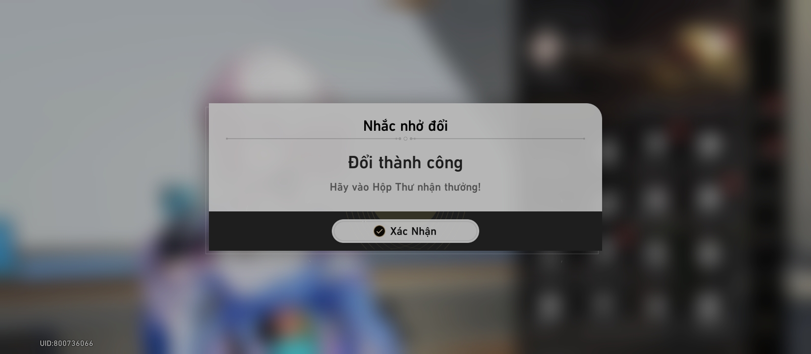 Đổi mã thành công 