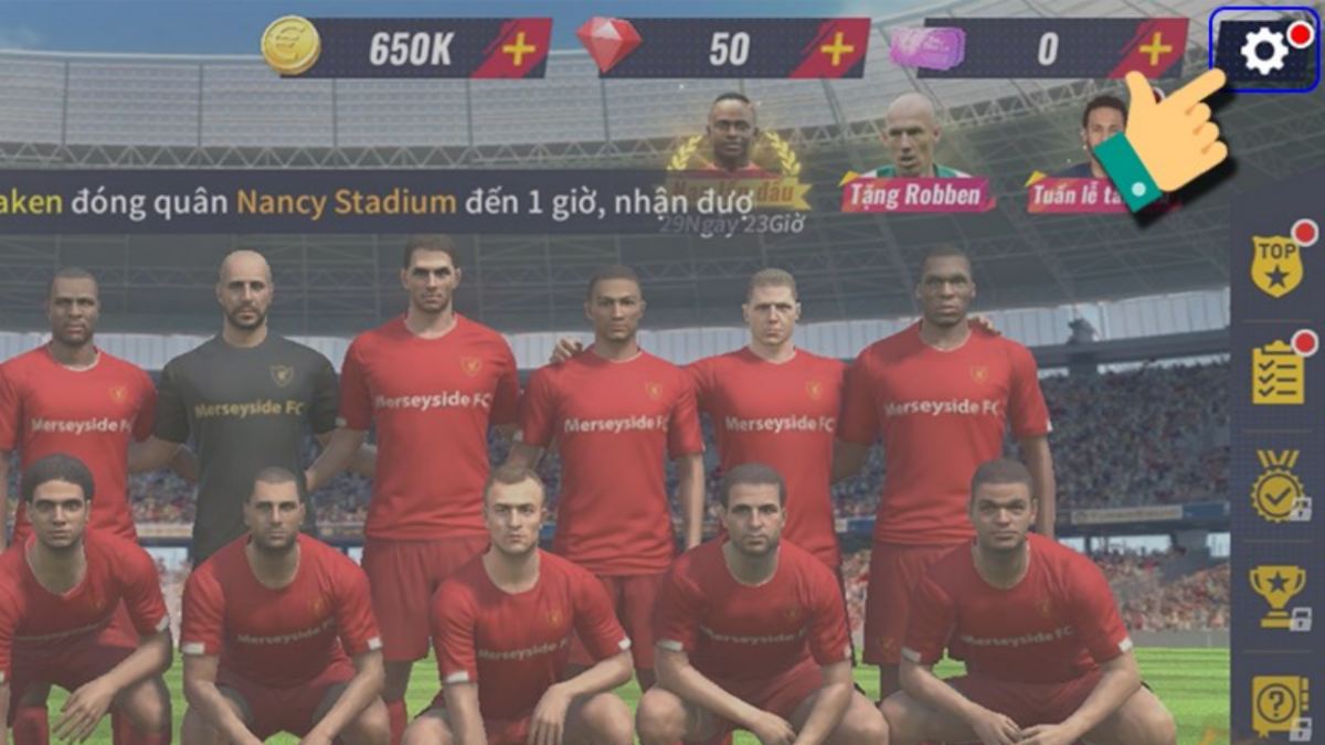 Hướng dẫn cách nhập code Football Master 2 bước 1