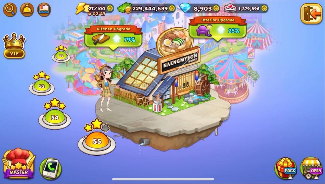 người chơi cũng có thể nâng cấp các vật dụng trong Cooking Adventure