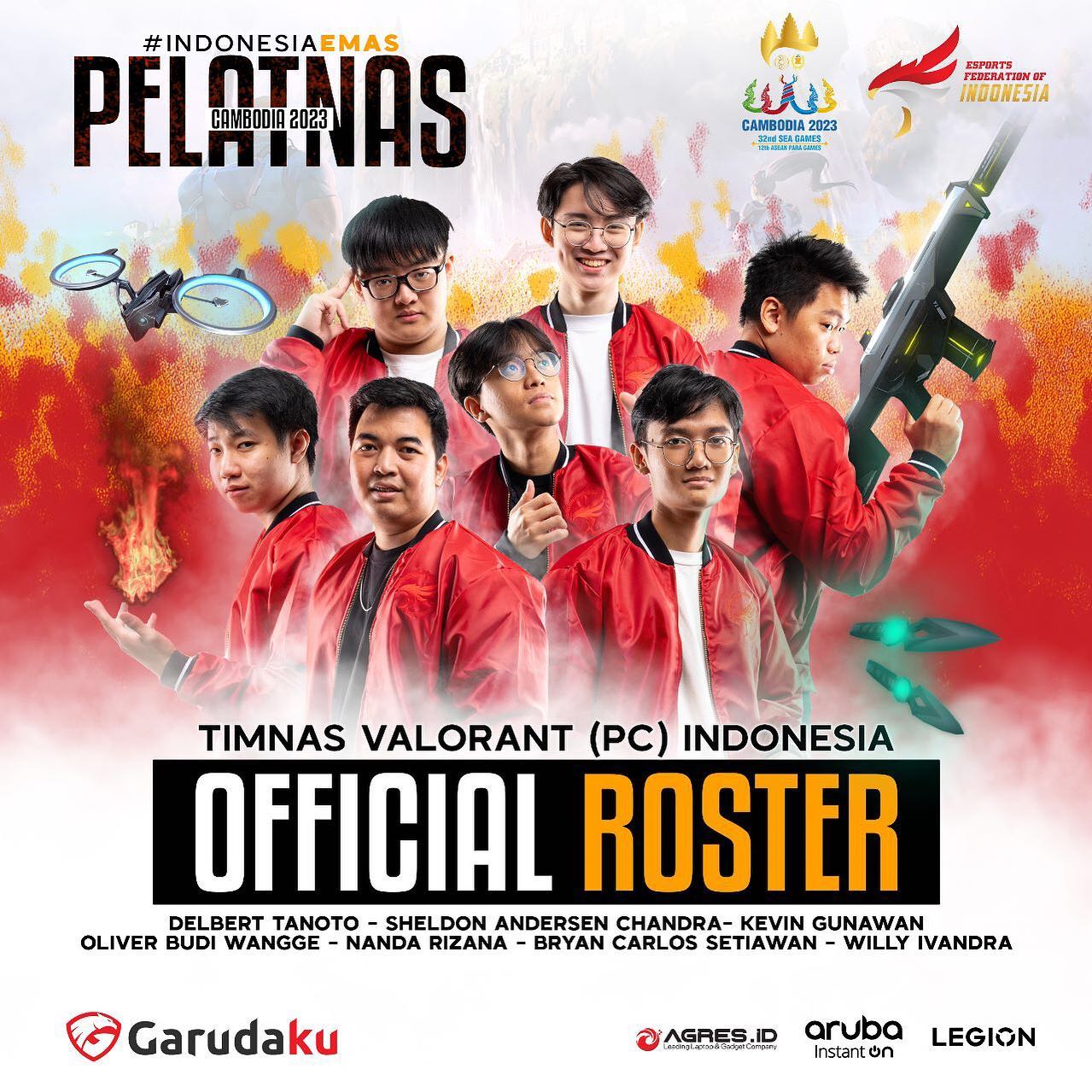 Đội hình Indo thi đấu SEA Games 32 bộ môn VALORANT 