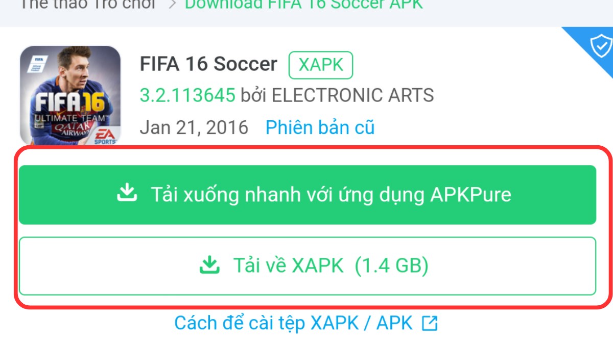 Cách tải FIFA 16 Soccer APK trên điện thoại Android bước 4