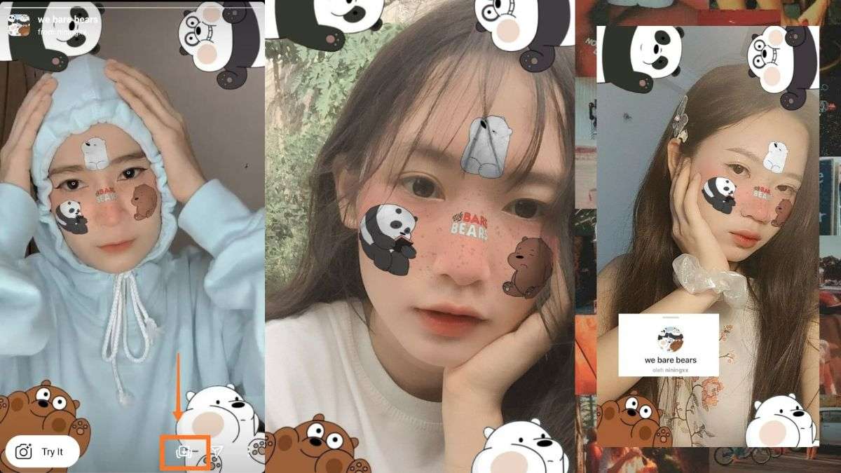 Filter Instagram 3 con gấu (We bare bears)