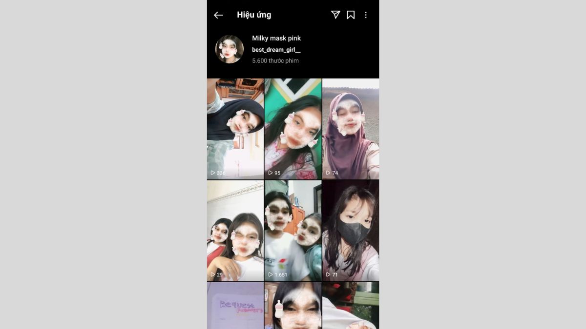 Filter instagram mặt nạ sữa