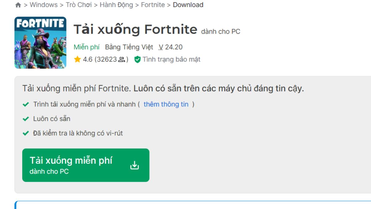 Cách tải Fortnite trên máy tính, PC bước 3