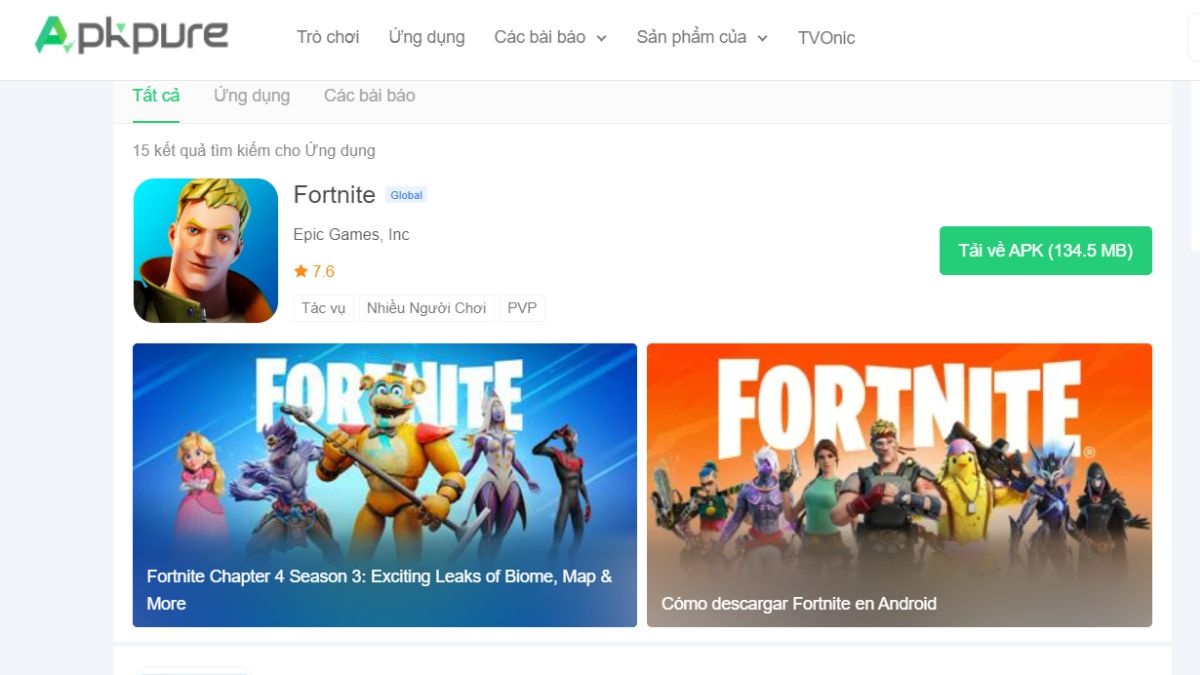 Cách tải Fortnite APK trên điện thoại Android bước 2