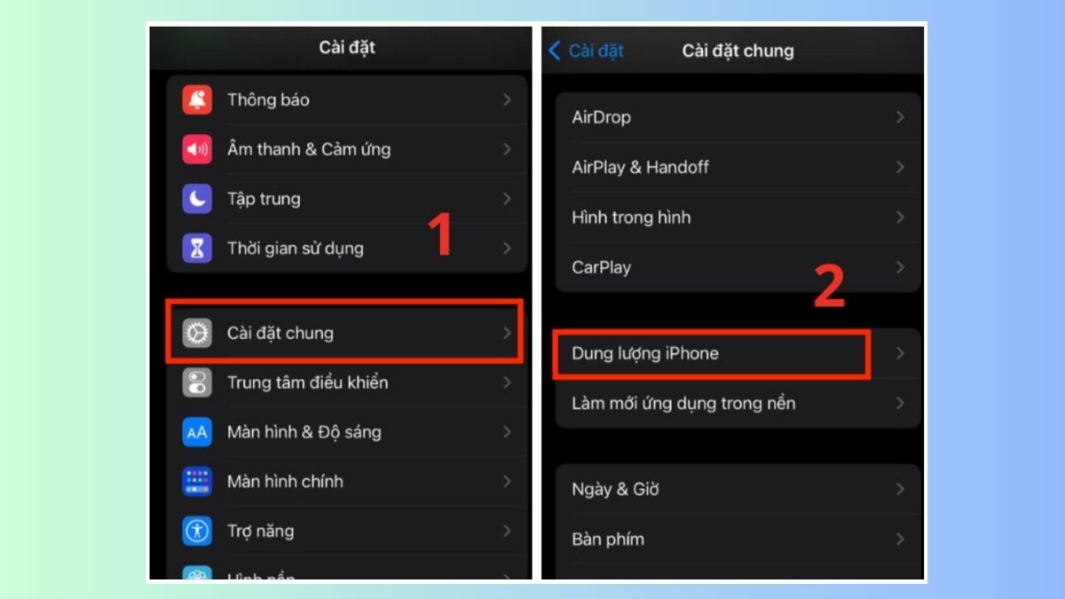 Giải phóng dung lượng - bước 1