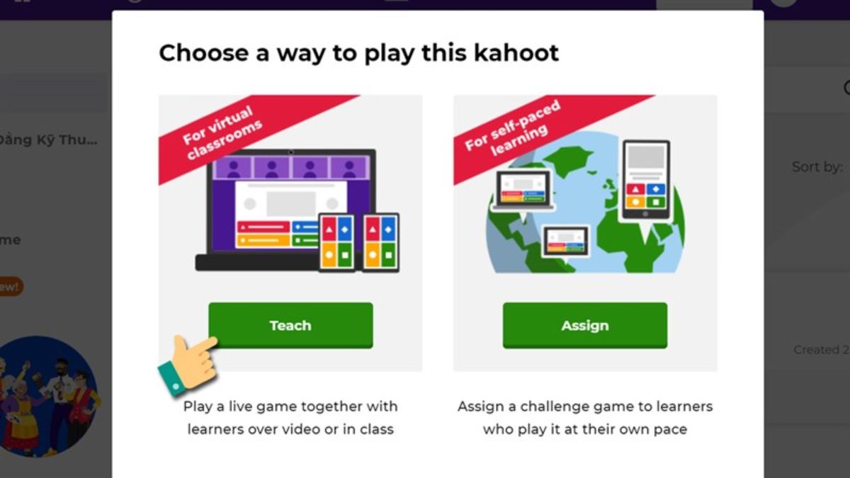 Hướng dẫn cách chơi trắc nghiệm trên Kahoot bước 2