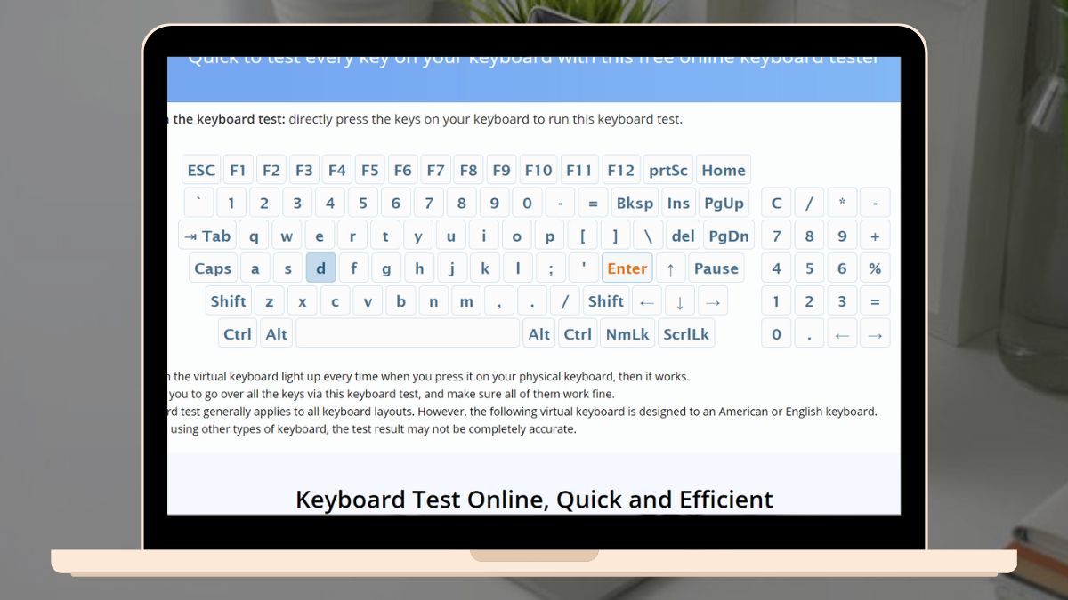 Hướng dẫn dùng website Keyboard Tester online PC Game Boost