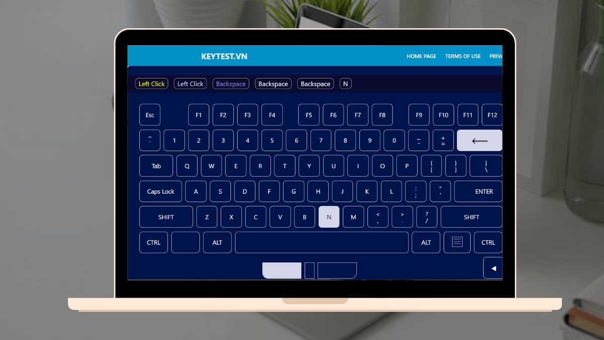 website Keyboard Tester online -Keytest.vn