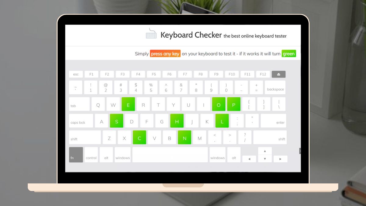 cách sử dụng website Keyboard Tester online Keyboardchecker.com