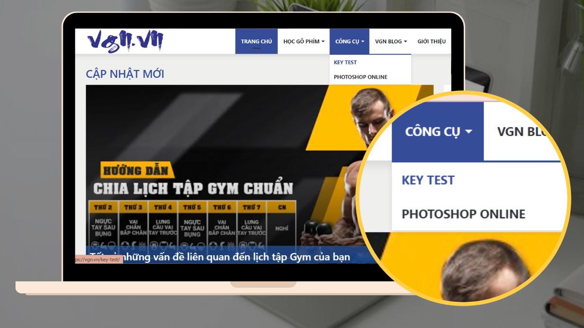 website Keyboard Tester online Vgn.vn