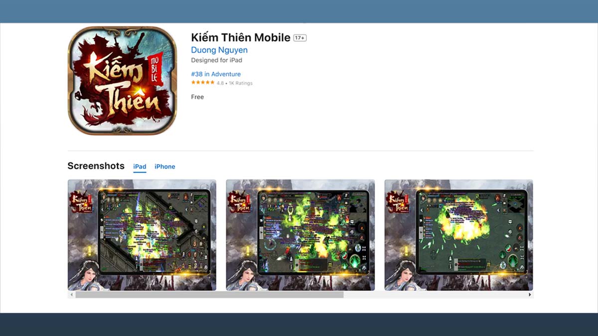 Cách tải Kiếm Thiên Mobile trên điện thoại iOS