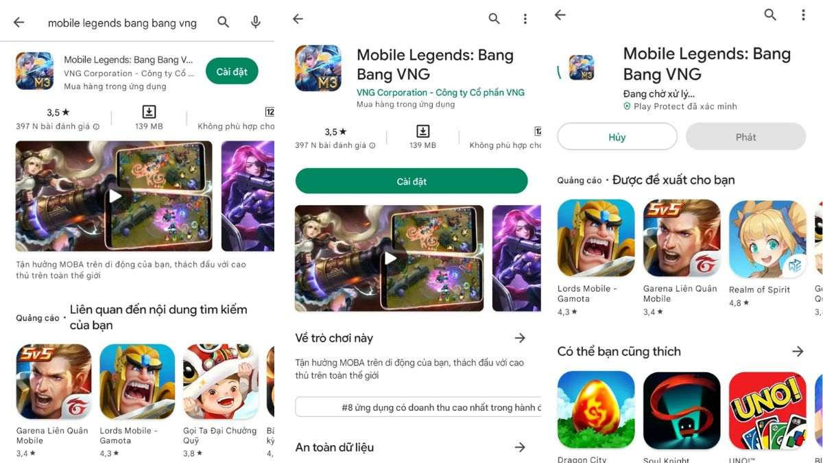 Cách tải Mobile Legends Bang Bang VNG trên điện thoại Android
