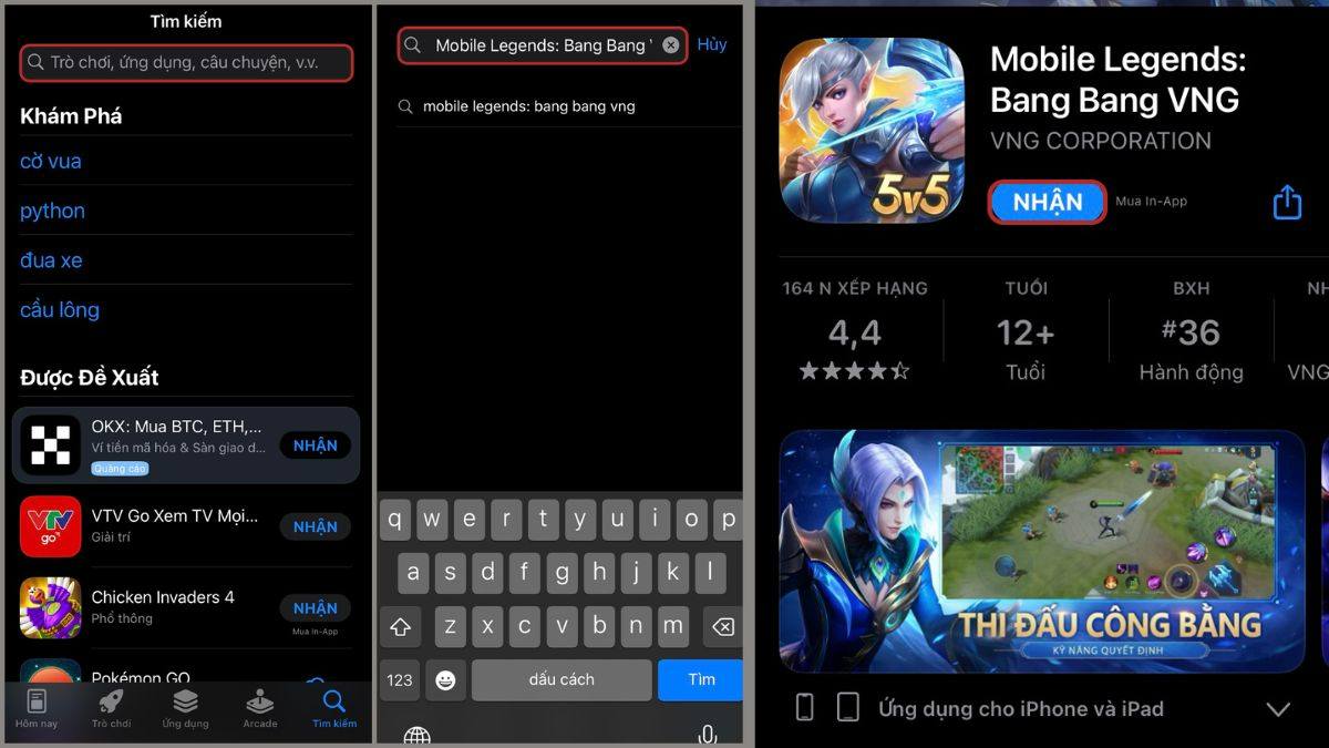 Cách tải Mobile Legends Bang Bang VNG trên điện thoại IOS