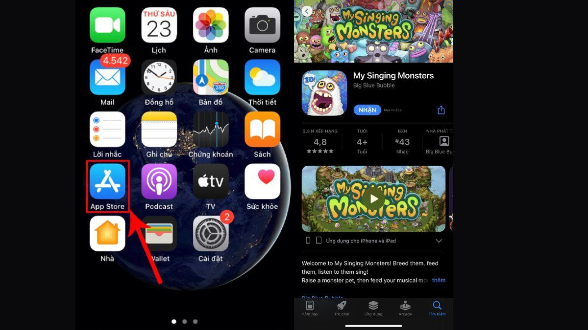 Cách tải My Singing Monsters trên điện thoại IOS