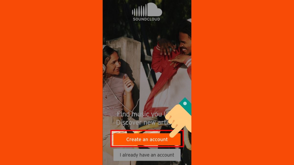 Cách đăng ký tài khoản SoundCloud trên điện thoại bước 1